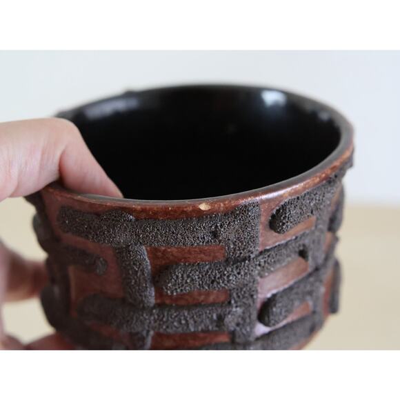 Mid-Century Brutalism: Vintage Strehla Keramik 'Fat Lava' Planter - Picture 3 of 8